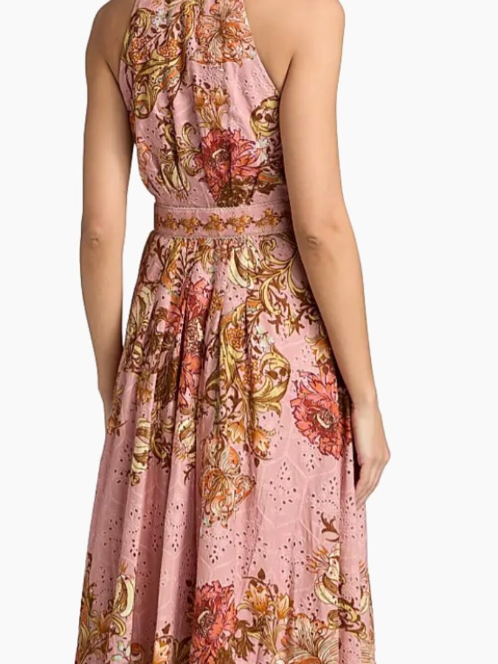 Hemant & Nandita  Sula Floral Cotton Tie-Waist Maxi Shirtdress NWT